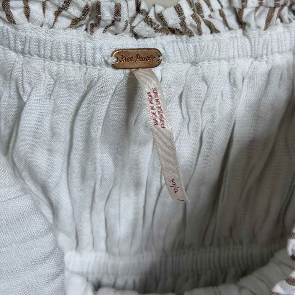 Free People Kalani Striped Cotton Midi Dress in the Ivory Stripe Combo